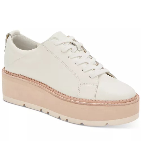 Dolce Vita Shoes - Dolce Vita Toyah Platform Sneakers in White Leather Anthropologie Women’s Size 8